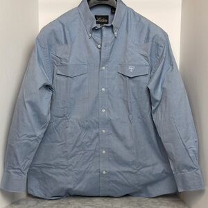 Lucchese Western Light Blue Snap Casual Button Down Shirt